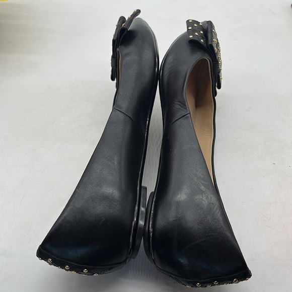 Classiques Entier Black Leather Studded Flats with bows Sz 8. BFL0560B - Picture 7 of 10